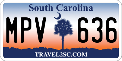SC license plate MPV636