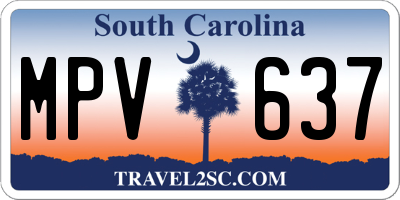 SC license plate MPV637