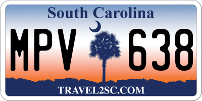 SC license plate MPV638
