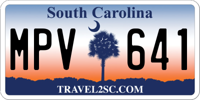 SC license plate MPV641