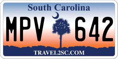 SC license plate MPV642