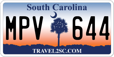 SC license plate MPV644