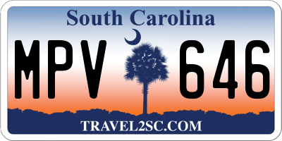 SC license plate MPV646