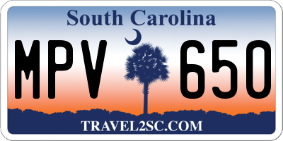 SC license plate MPV650