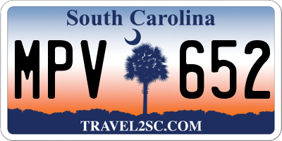 SC license plate MPV652
