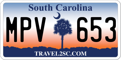 SC license plate MPV653