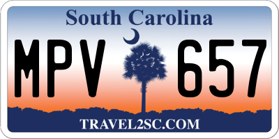 SC license plate MPV657