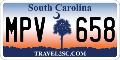 SC license plate MPV658