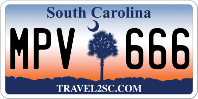 SC license plate MPV666