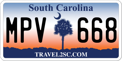 SC license plate MPV668
