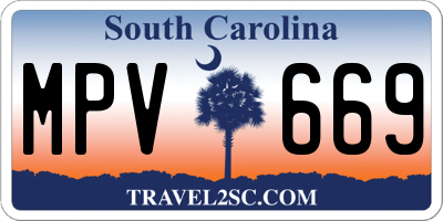 SC license plate MPV669
