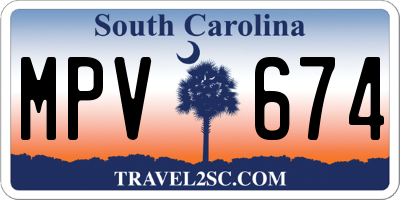 SC license plate MPV674