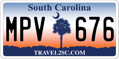 SC license plate MPV676