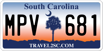 SC license plate MPV681
