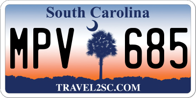 SC license plate MPV685