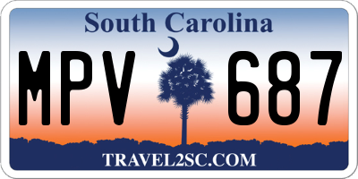 SC license plate MPV687