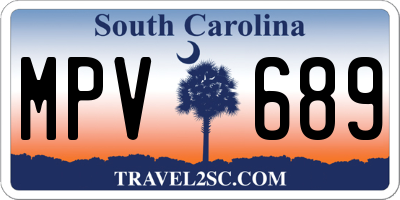 SC license plate MPV689