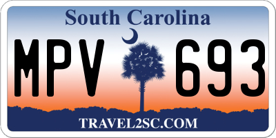 SC license plate MPV693