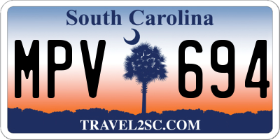 SC license plate MPV694