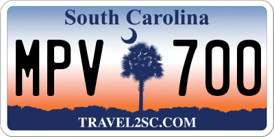SC license plate MPV700