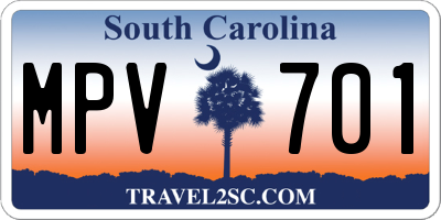 SC license plate MPV701