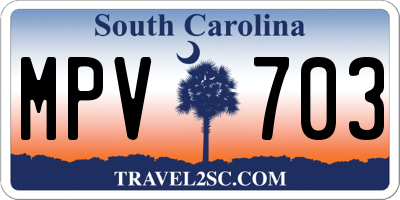 SC license plate MPV703