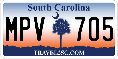 SC license plate MPV705