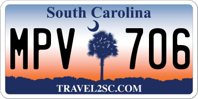 SC license plate MPV706