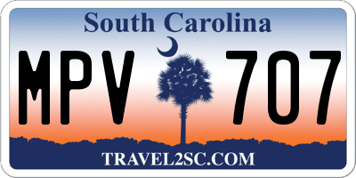 SC license plate MPV707