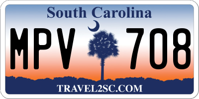 SC license plate MPV708