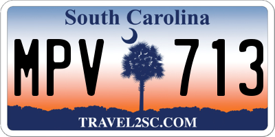 SC license plate MPV713