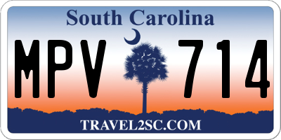 SC license plate MPV714