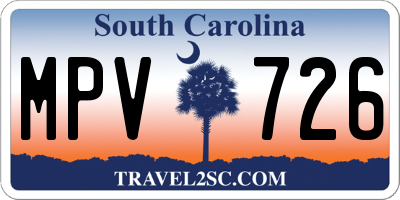 SC license plate MPV726