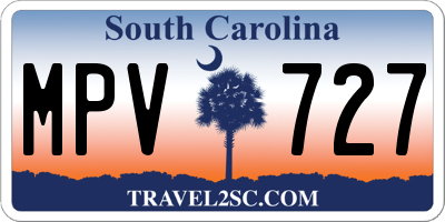 SC license plate MPV727