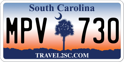 SC license plate MPV730