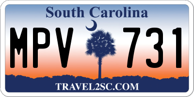 SC license plate MPV731
