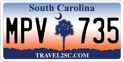 SC license plate MPV735