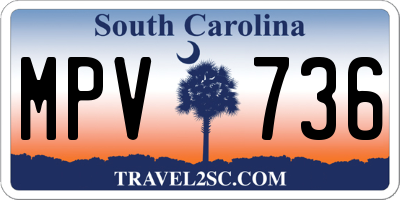 SC license plate MPV736