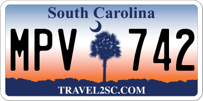 SC license plate MPV742