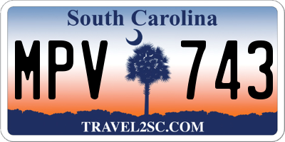 SC license plate MPV743