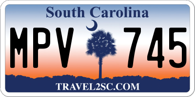 SC license plate MPV745
