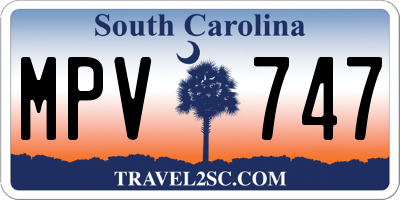 SC license plate MPV747