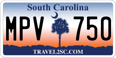 SC license plate MPV750