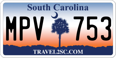 SC license plate MPV753