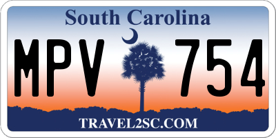 SC license plate MPV754