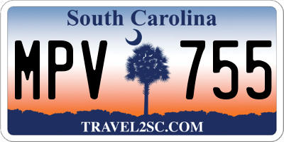 SC license plate MPV755
