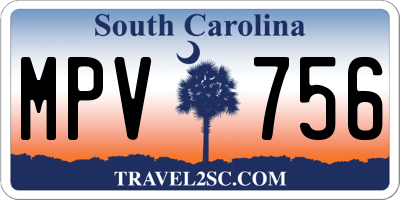 SC license plate MPV756
