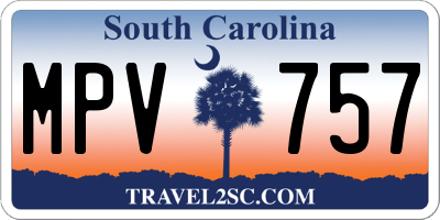 SC license plate MPV757
