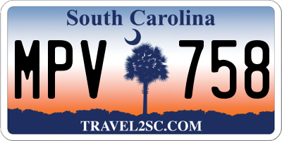 SC license plate MPV758