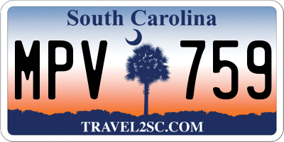 SC license plate MPV759